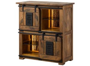 4251213594282 - Massivmoebel24de - Highboard Mango   Altholz 90x45x100 natur lackiert railway lux 122 - natur