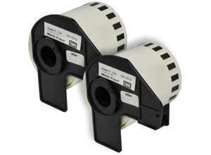 4251215357779 - 2x Etiketten-Rolle mit Halter 62mm x 1524m (1 Etikette) kompatibel mit Brother pt QL-1050 QL1050N QL-1060 Etiketten-Drucker - Vhbw