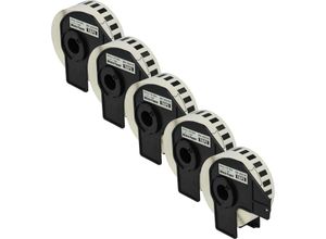 4251215357960 - vhbw 5x Rolle Etiketten Aufkleber kompatibel mit Brother P-Touch QL-500BW QL-550 QL-560 QL-560VP QL-570 QL-580 QL-580N QL-650 Ersatz für