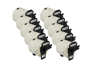 4251215359070 - 10x Etiketten-Rolle mit Halter 62mm x 100mm (300 Etiketten) kompatibel mit Brother pt QL1060N QL-500 QL-500A Etiketten-Drucker - Vhbw
