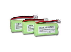 4251215368751 - Vhbw - 3x NiMH Akku 700mAh (24V) kompatibel mit schnurlos Festnetz Telefon Siemens Gigaset A140 weiß A145 A16 Ersatz für V30145-K1310-X359