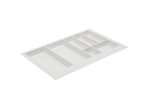 4251224327664 - Ms Beschläge - Besteckeinsatz Besteckkasten Schubladenkasten Universal Schubladen-Organizer Weiß 740mm