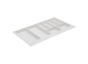 4251224327671 - Ms Beschläge - Besteckeinsatz Besteckkasten Schubladenkasten Universal Schubladen-Organizer Weiß 840mm