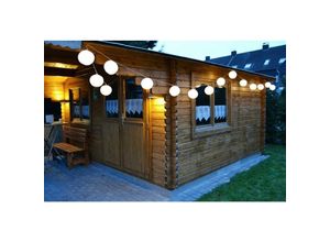 4251240701035 - technik@all LED Lampion Partylichterkette 20 warmweiße LED 10m + 5m Zuleitung Netzanschluss Außen Innen Lichterkette für Garten Balkon Patio