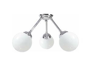 4251254243538 - Licht-erlebnisse - Premium Deckenlampe Silber glänzend Weiß Retro - Silber glänzend Weiß