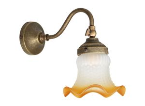 4251254244467 - Licht-erlebnisse - Florale Wandlampe - Bronze Antik matt Weiß Orange