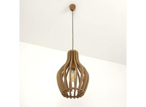 4251254256163 - Licht-erlebnisse - Hängelampe Modern in Holz Optik - Holz