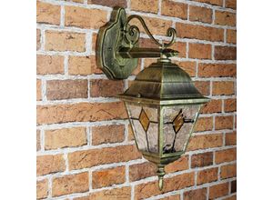 4251254261181 - Licht-erlebnisse - Rustikale Außen Wandlampe in Antik Gold E27 salzburg - Gold Antik Orange 4251254261181 - Licht-erlebnisse - Rustikale Außen Wandlampe in Antik Gold E27 salzburg - Gold Antik Orange