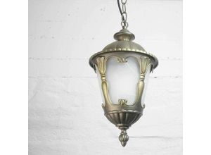 4251254262393 - Licht-erlebnisse - Außen Pendelleuchte Glas Metall tybr IP44 Antik E27 - Antik