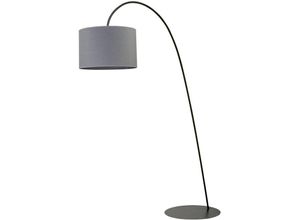 4251254267626 - Licht-erlebnisse - Moderne Stehlampe Wohnzimmer Stoffschirm Grau - Grau