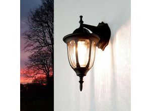 4251254278684 - Licht-erlebnisse - Wetterfeste Wandlampe Außen Schwarz H37cm milano - Schwarz