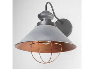 4251254290778 - Licht-erlebnisse - Wandlampe E27 ø 34 cm Grau Industrie Design Wandleuchte - Grau Kupfer