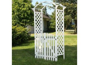 4251258903490 - - Spalier Pergola Rankhilfe Rosen Bogen Holz Torbogen Garten Tor Rank Gitter Tür