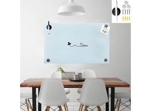 4251258916667 - - 60x20CM Glasmagnettafel Weiß Magnetboard Memoboard Wandtafel Pinnwand Glastafel