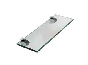 4251258924341 - Glasablage Glasregal ideal für Bad Dusche und zur modernen Dekoration mit Halterung aus Edelstahl 40 x 10 x 08 cm Klarglas