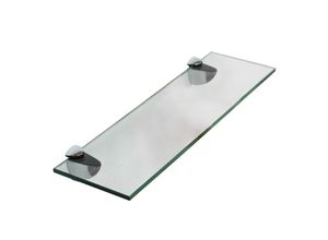 4251258924358 - Glasablage Glasregal ideal für Bad Dusche und zur modernen Dekoration mit Halterung aus Edelstahl 50 x 10 x 06 cm Klarglas - Melko