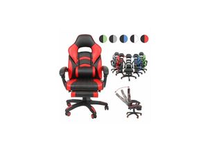 4251258937037 - Gaming Stuhl Bürostuhl Racing Stuhl Chefsessel - Schreibtischstuhl Drehstuhl mit Schalensitz und Sportsitz - PC Stuhl Schwarz Blau