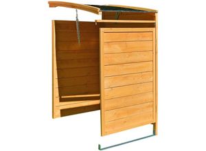 4251258937655 - - Mülltonnenbox braun Anbaubox Mülltonnenverkleidung Mülltonne 240L Mülltonnenhaus Gartenbox Gerätebox Gerätehaus Holz Anbau Gerätehaus