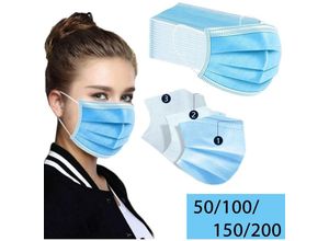 4251258939390 - - Maske 50 Stück Atemschutzmaske Mundschutz Virus Atemschutz 3 lagig op Nase Mund Bedeckung Masken Einwegmasken Hygiene Schutz Set