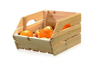 4251258944172 - - 3er Set Obstkiste mit Griffen Stapelkiste Massivholz Holzkisten Kartoffelkiste Apfelkisten Weinkisten