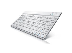 4251259149255 - CSL Wireless-Tastatur Ultra Slim Keyboard Bluetooth Aluminium Gehäuse DE Layout BT 30 weiß