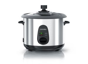 4251259150084 - Arendo Reiskocher elektrisch mit Warmhaltefunktion 500W Überhitzungsschutz Dampfgaraufsatz EDO 15 Liter Silber