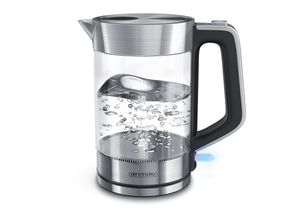 4251259196655 - Arendo Wasserkocher mit Cool-Touch-Griff Glas-Wasserkocher 17 L 2200 W hochwertiges Edelstahl Silber