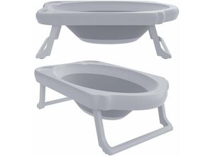 4251259417477 - Hago - Babybadewanne Babywanne Reisebadewanne klappbar 33L weiß grau anti-rutsch