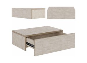 4251259419518 - Hago - Premium Nachttisch Wandregal Kommode Wandboard Nachttischschrank mit einer Schublade schwebend hängend Eiche