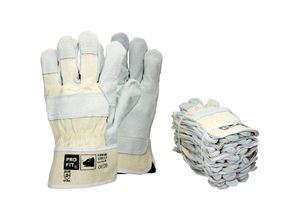 4251259468455 - Hago - Leder Arbeitshandschuhe - Rind- Vollleder Handschuhe - hochwertiger robuster Bau- und Gartenhandschuhe l   9 36 Paar