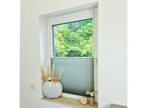 4251259483106 - Hago - Premium Klemmfix-Plissee ohne bohren Faltrollo Rollo Jalousie für Fenster Tür Grau 45 cm 150 cm - Grau