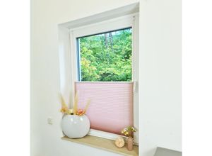 4251259484417 - Hago - Premium Klemmfix-Plissee ohne bohren Faltrollo Rollo Jalousie für Fenster Tür Rosa 45 cm 100 cm - Rosa