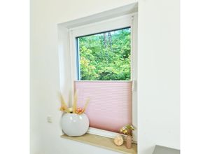 4251259484523 - Hago - Premium Klemmfix-Plissee ohne bohren Faltrollo Rollo Jalousie für Fenster Tür Rosa 60 cm 200 cm - Rosa