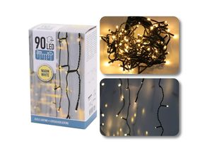 4251259495789 - Hago - led Lichterkette Lichtvorhang Dachrrinnenbeleuchtung Eiszapfen Winterdeko warmweiß IP44 300 cm 90 LEDs