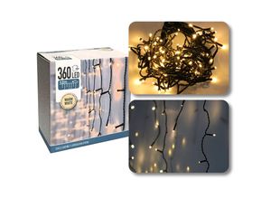 4251259495802 - LED Lichterkette Lichtvorhang Dachrrinnenbeleuchtung Eiszapfen Winterdeko warmweiß IP44 1200 cm 360 LEDs