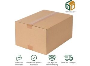 4251259879633 - Bb-verpackungen Gmbh - 50 x Faltkartons (250 x 175 x 100 mm) stabil 1-wellig Versandkarton Päckchen dhl Hermes Schachtel Box Paket braun