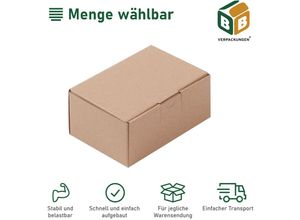 4251259883326 - Bb-verpackungen Gmbh - 25 x Faltkarton (160 x 114 x 60 mm) stabil 1-wellig Versandkarton Päckchen dhl Hermes Schachtel Box Paket braun BB-Verpackungen