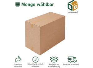 4251259883500 - 20 x Faltkarton (1200 x 600 x 600 mm) stabil 2-wellig Versandkarton für schwere Gegenstände Paket DHL Hermes Schachtel Box Paket braun BB-Verpackungen