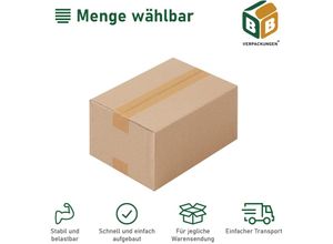 4251259883678 - Bb-verpackungen Gmbh - 25 x Faltkarton (260 x 170 x 120 mm) stabil 1-wellig Versandkarton Päckchen dhl Hermes Schachtel Box Paket braun