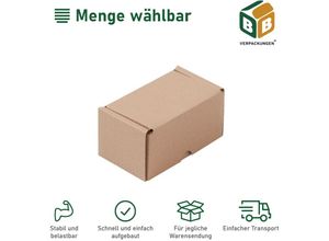 4251259883760 - Bb-verpackungen Gmbh - 200 x Faltkarton (120 x 77 x 63 mm) stabil 1-wellig Versandkarton Päckchen dhl Hermes Schachtel Box Paket braun BB-Verpackungen