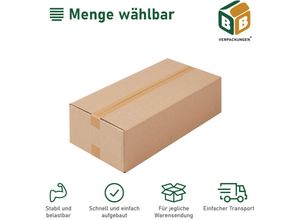 4251259883975 - Bb-verpackungen Gmbh - 25 x Faltkarton (590 x 290 x 140 mm) stabil 1-wellig Versandkarton Päckchen dhl Hermes Schachtel Box Paket braun