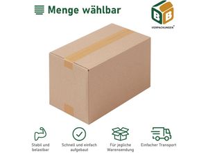 4251259884385 - Bb-verpackungen Gmbh - 25 x Faltkarton (360 x 200 x 200 mm) stabil 1-wellig Versandkarton Päckchen dhl Hermes Schachtel Box Paket braun