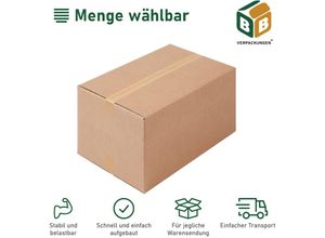 4251259884484 - Bb-verpackungen Gmbh - 20 x Faltkarton (585 x 385 x 275 175 mm) stabil 2-wellig Versandkarton Päckchen dhl Hermes Schachtel Box Paket braun