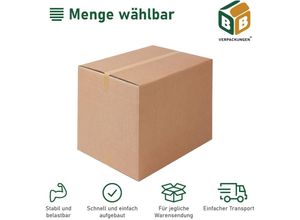 4251259884538 - Bb-verpackungen Gmbh - 25 x Faltkarton (785 x 585 x 580 480 380 mm) stabil 2-wellig Versandkarton Päckchen dhl Hermes Schachtel Box Paket braun