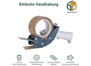 4251259885221 - Bb-verpackungen Gmbh - 2 x Klebebandabroller Ergo stabile Profiausführung ausfahrbare Sicherheitsklinge gelenkschonend 50 mm BB-Verpackungen