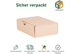 4251259885351 - Bb-verpackungen Gmbh - 50 x Maxibriefkarton (160 x 110 x 50 mm) din A6 stabiler Versandkarton Faltschachtel Versandschachtel Wellpappe BB-Verpackungen