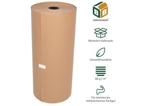 4251259885733 - Bb-verpackungen Gmbh - 1 x Natronmischpapier (10 x 250 m) Packpapier braun reißfest Kraftpapier Verpackungsmaterial Polstermaterial BB-Verpackungen