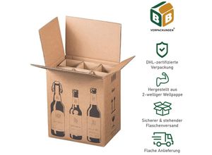 4251259911371 - Bb-verpackungen Gmbh - BB-Verpackungen 5 x Bierflaschenversandkarton für 6 Flaschen (255 x 175 x 294 mm) PTZ-Zulassung für dhl