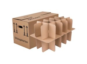 4251259912873 - Kartons24 ® - 15 x Gläserkarton inkl Einsatz 40 kg Traglast stabiler Umzugskarton Gläserkiste Umzug 2-wellig BB-Verpackungen