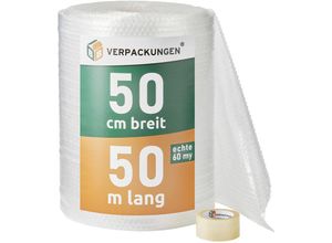 4251259915386 - Bb-verpackungen Gmbh - Verpackungsset Sparpaket Luftpolsterfolie 05 x 50 m + Klebeband PP28 (transparent) Verpacken Polstern Füllen Kleben